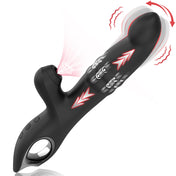 Thrusting and Sucking Rabbit Vibrator-Black