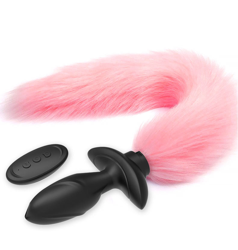 Vibrating Tail Anal Plug-Pink