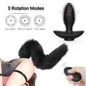 Vibrating Tail Anal Plug-Black