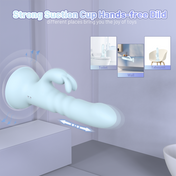 Suction Cup Thruster Rabbit Vibrator-Blue