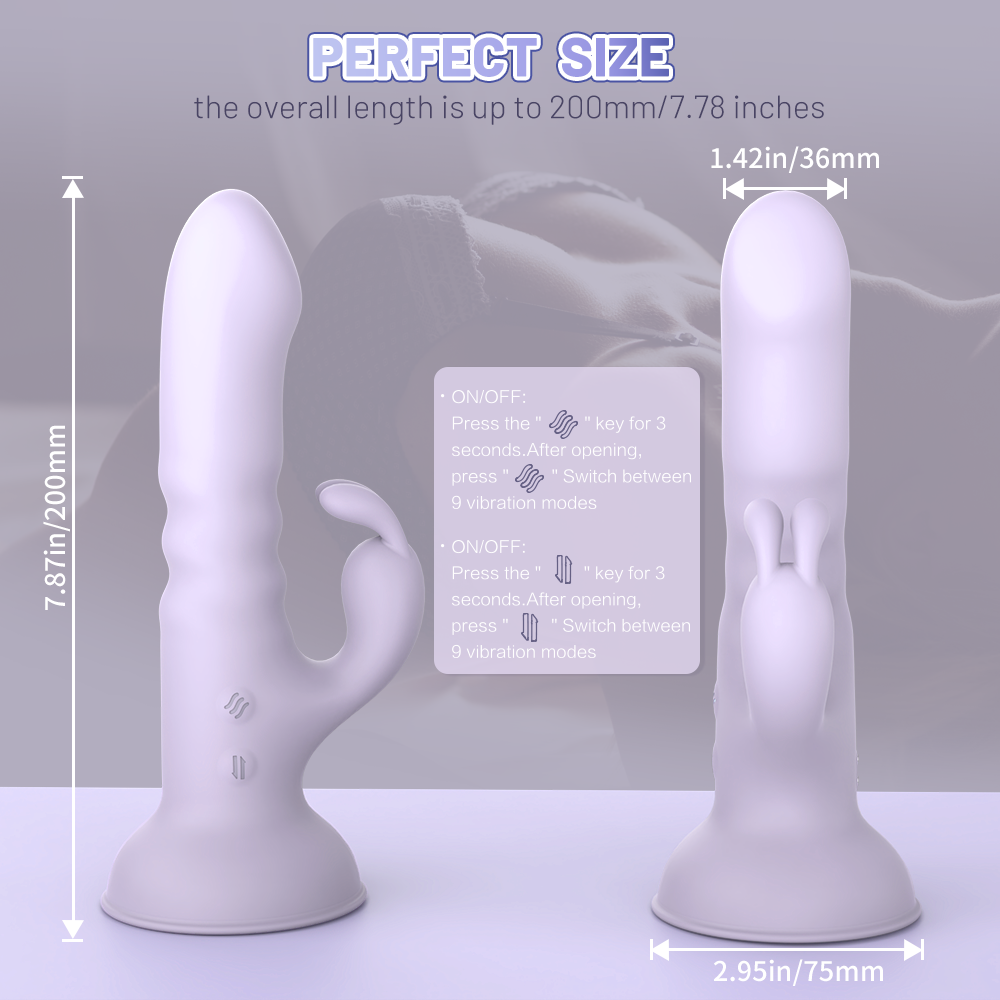 Suction Cup Thruster Rabbit Vibrator-Purple