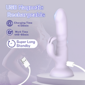 Suction Cup Thruster Rabbit Vibrator-Purple