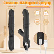 Thrusting and Sucking Rabbit Vibrator-Black