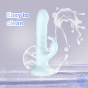 Suction Cup Thruster Rabbit Vibrator-Blue