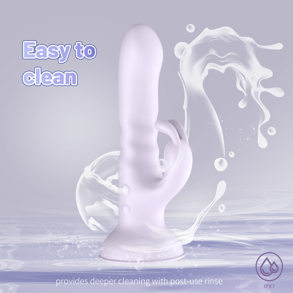 Suction Cup Thruster Rabbit Vibrator-Purple