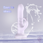 Suction Cup Thruster Rabbit Vibrator-Purple
