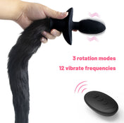 Vibrating Tail Anal Plug-Black