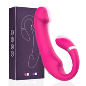 C-shaped Dual-Stimulation Vibrator-Red