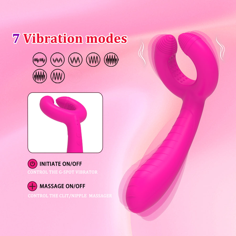 Dual Head Flexible Vibrator-Red