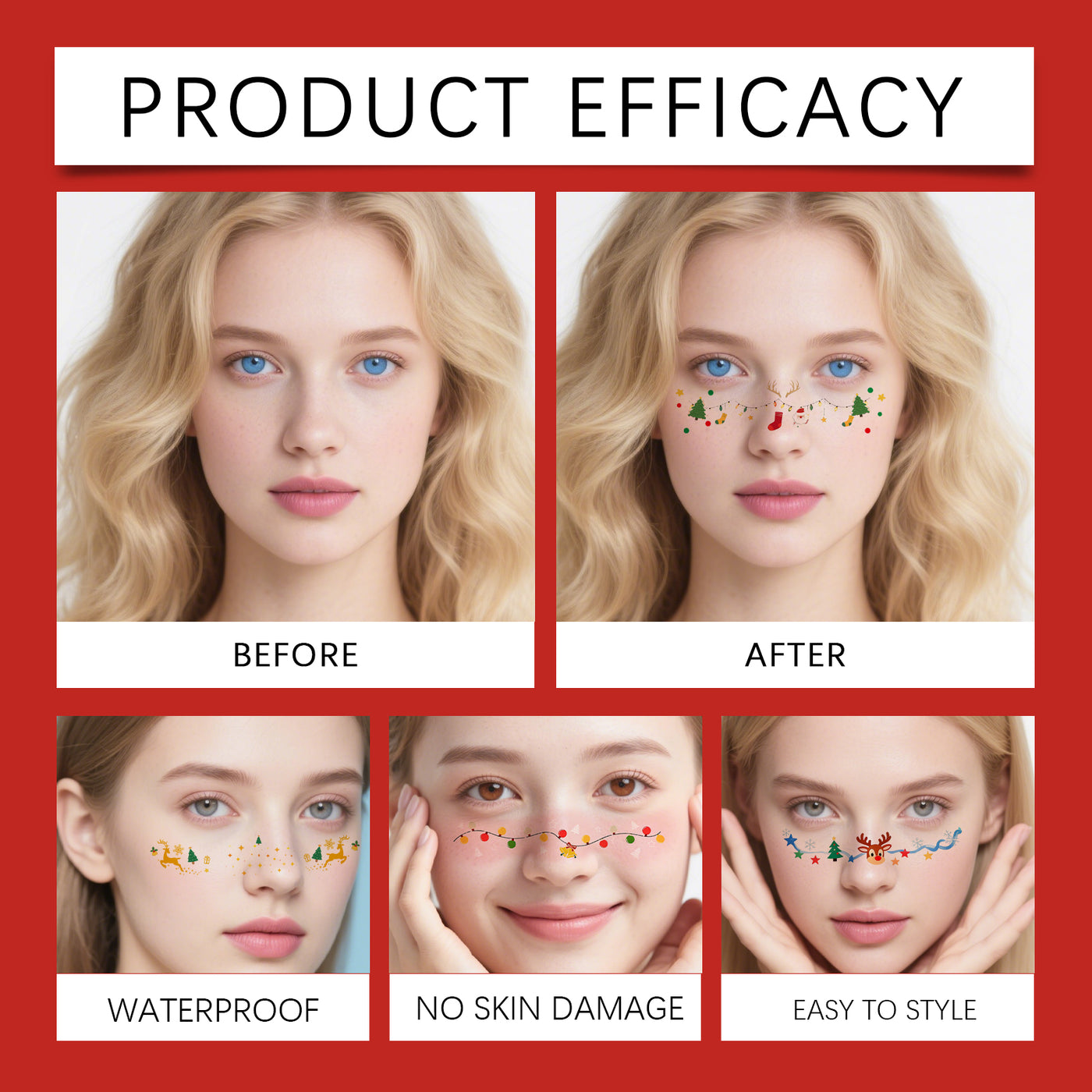 Christmas Shimmer Face Gems