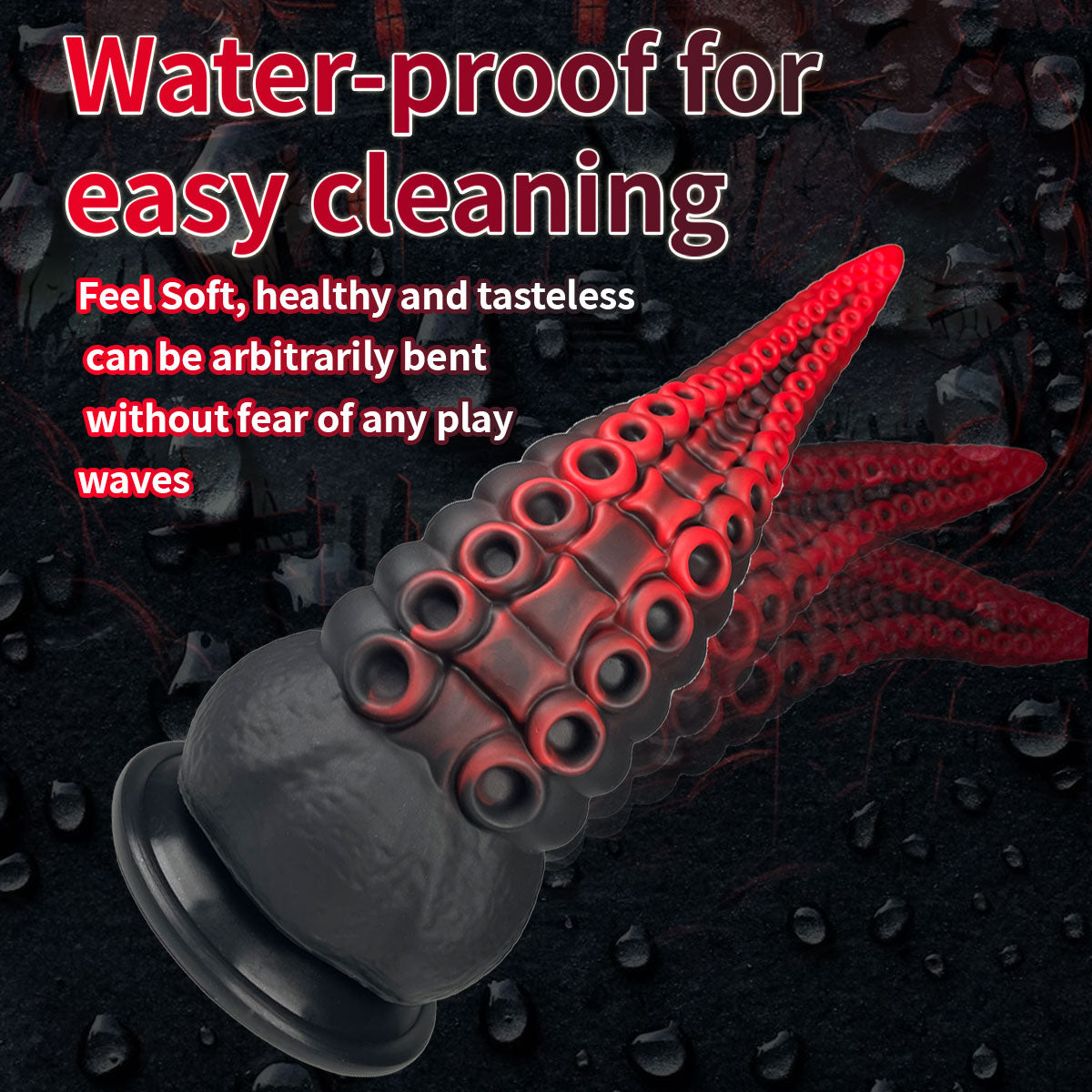 Octopus Tentacle Dildo - Black Red
