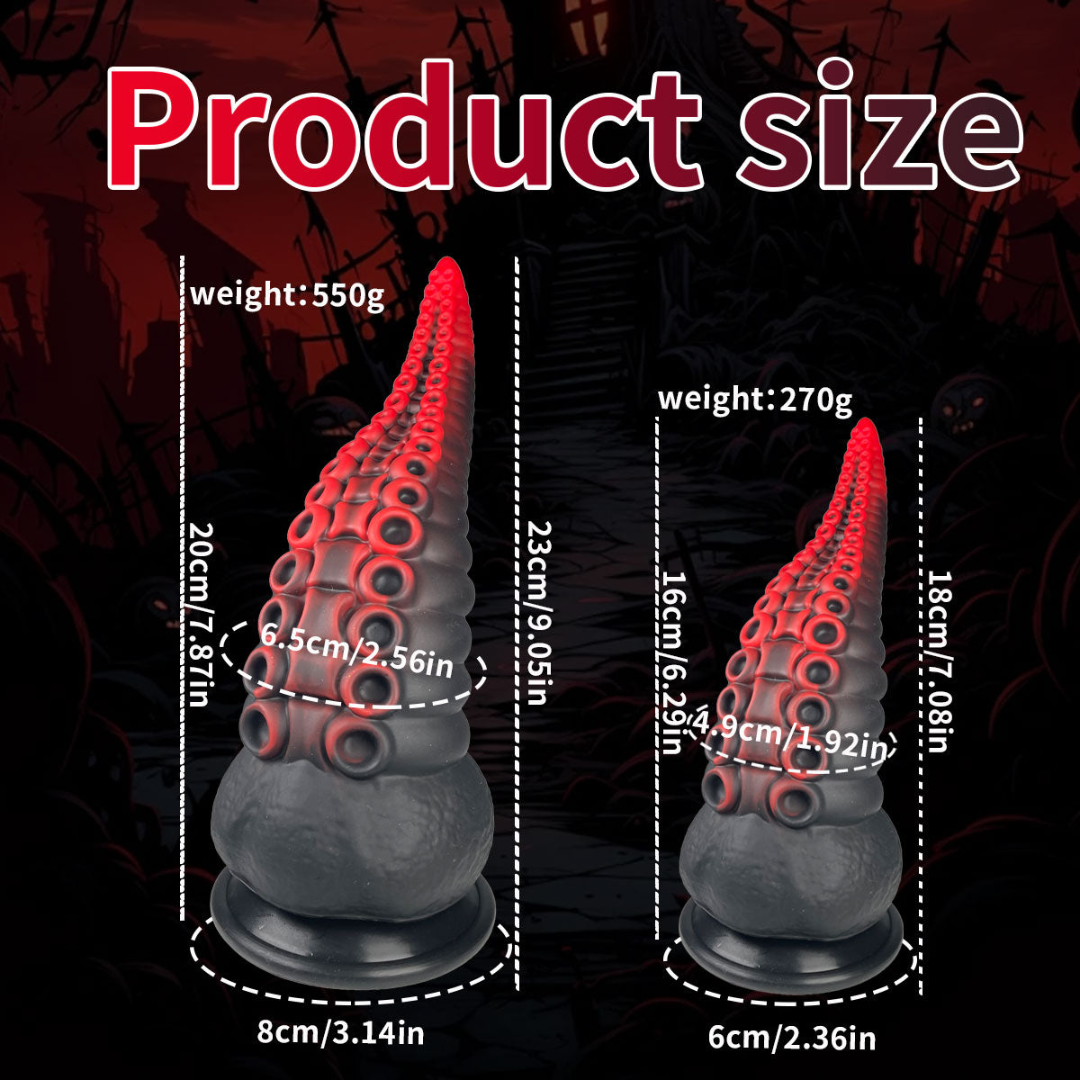 Octopus Tentacle Dildo - Black Red