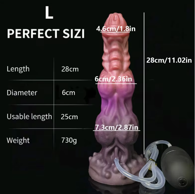 Alien Canine Ejecting Dildo-Black