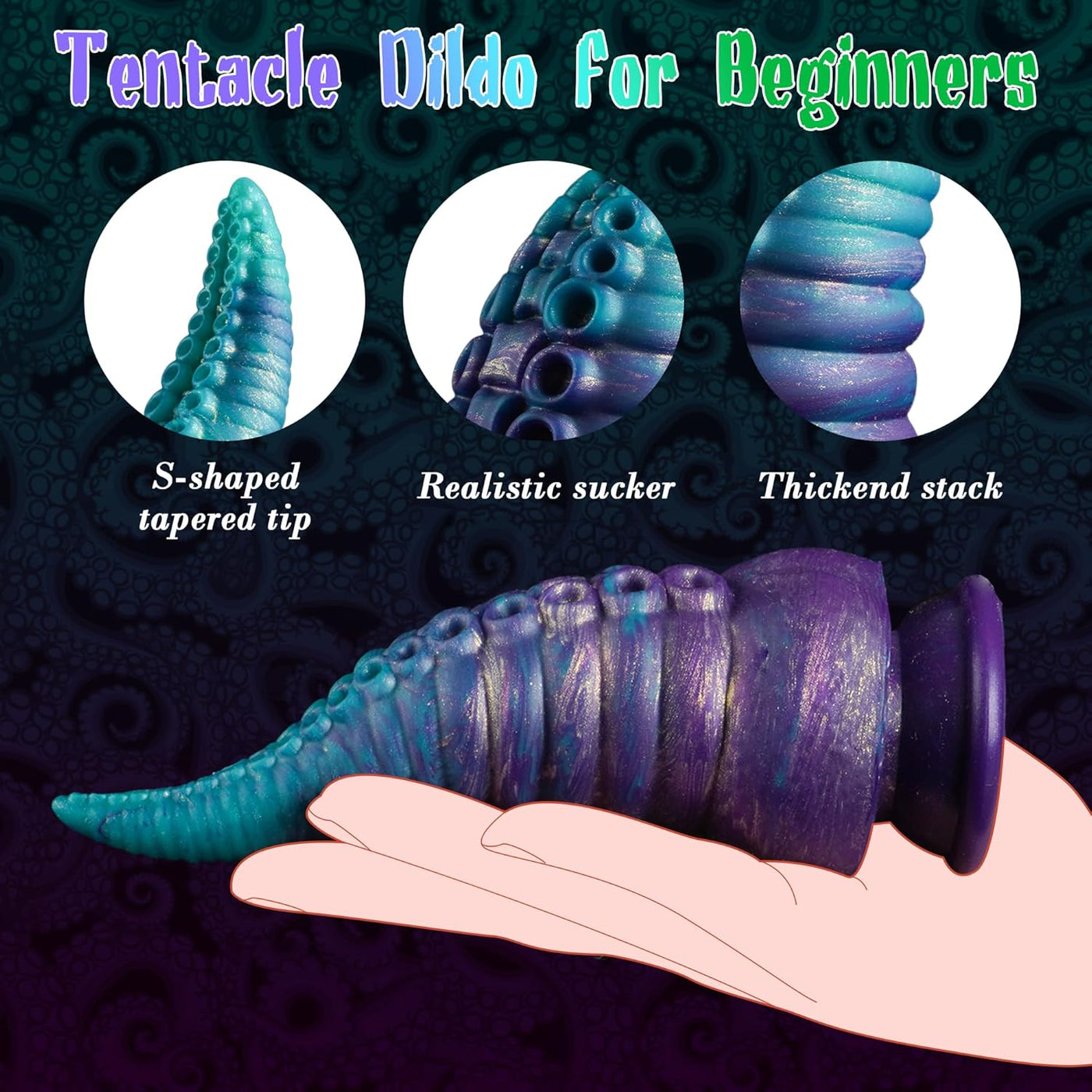 Octopus Tentacle Dildo -Purple Green