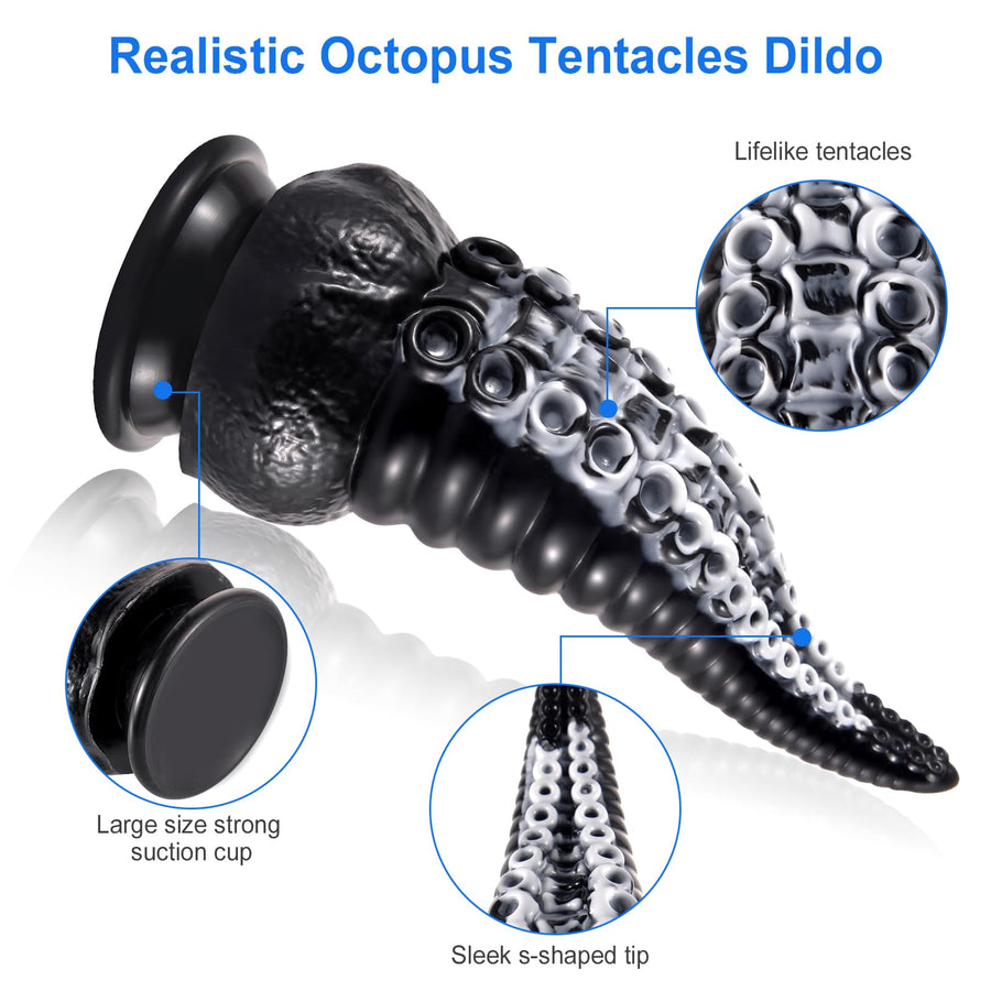 Octopus Tentacle Dildo -Black White