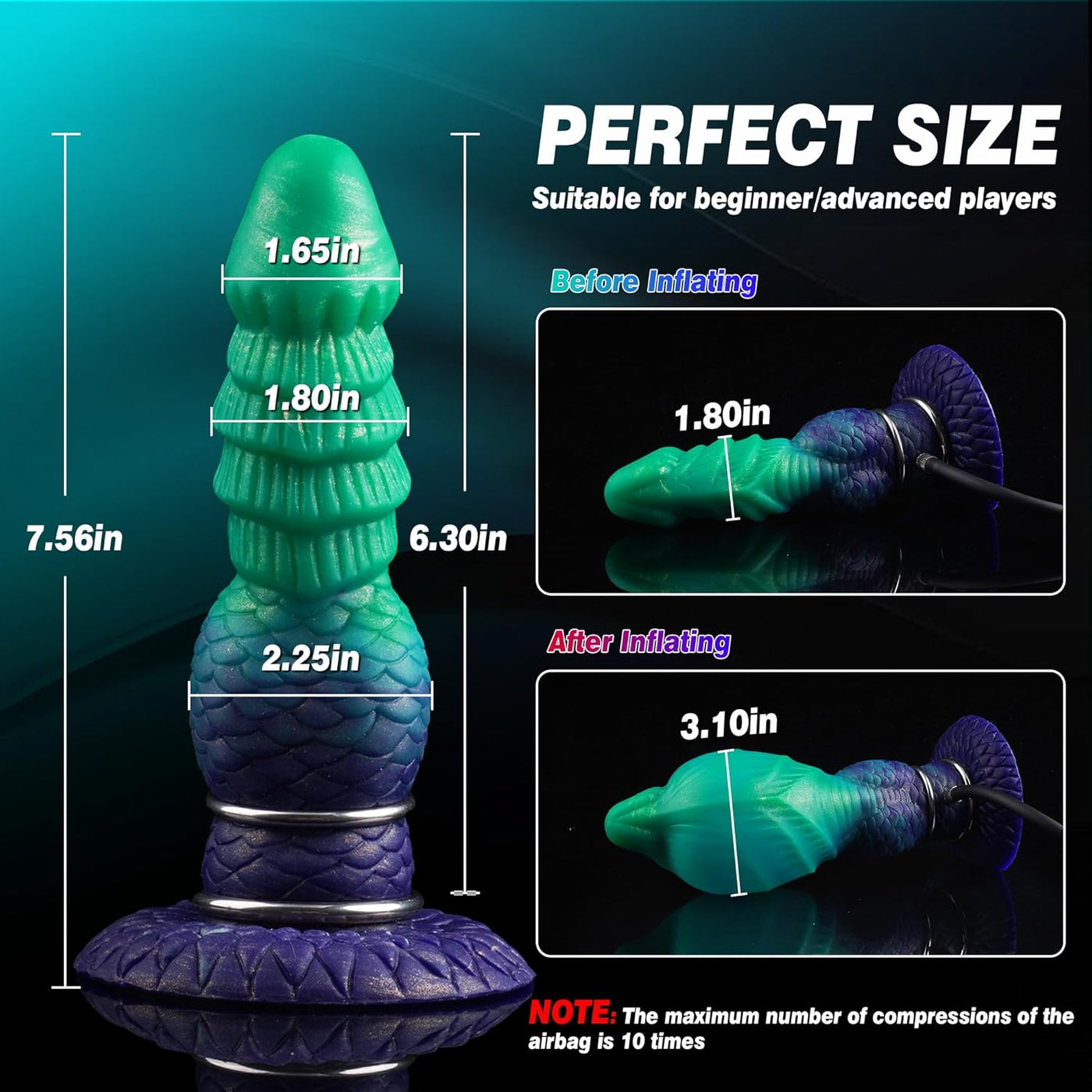 Midnight Green Dragon Dildo