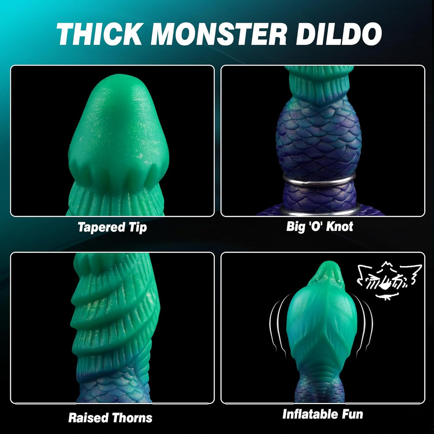 Midnight Green Dragon Dildo