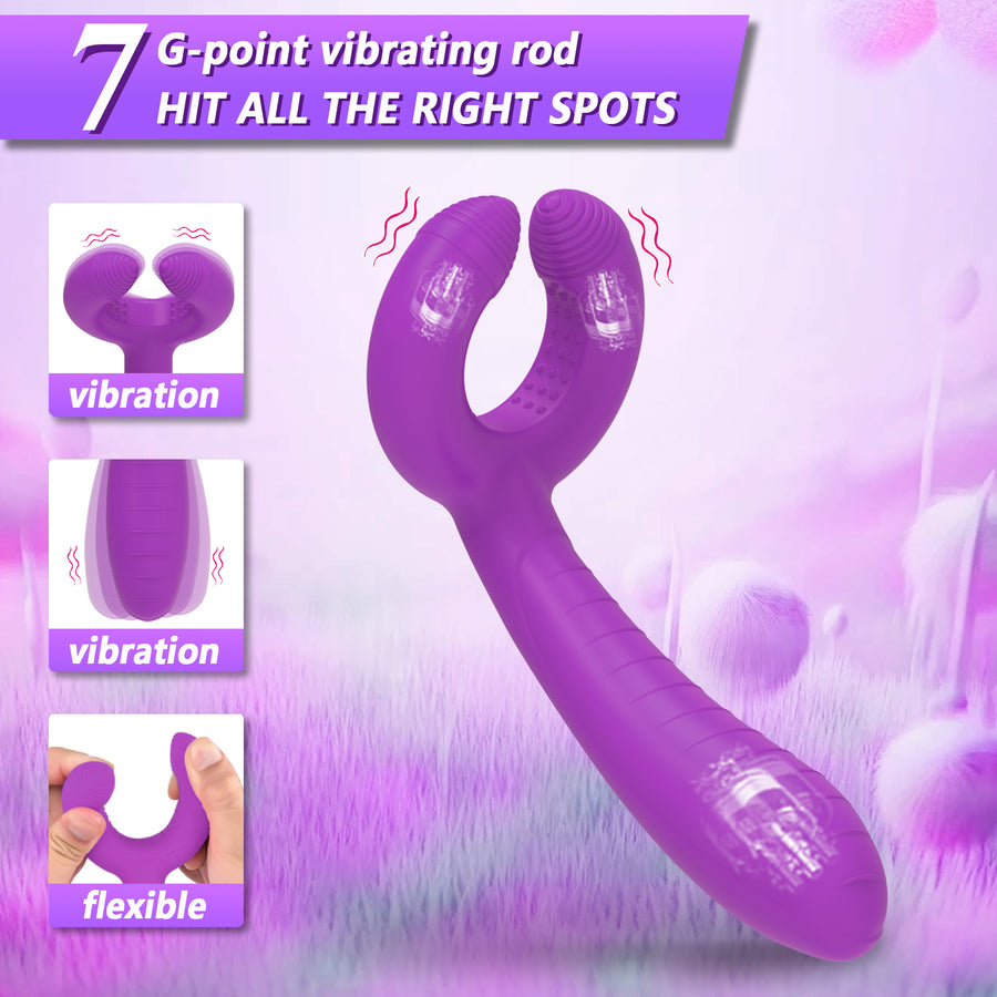 Dual Head Flexible Vibrator-Purple