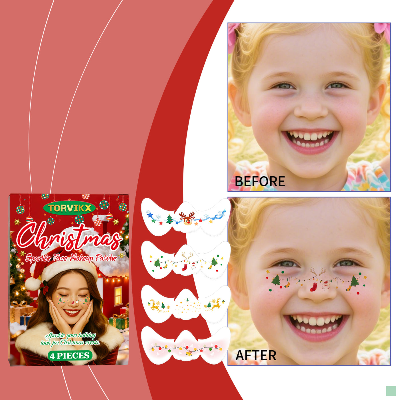 Christmas Shimmer Face Gems