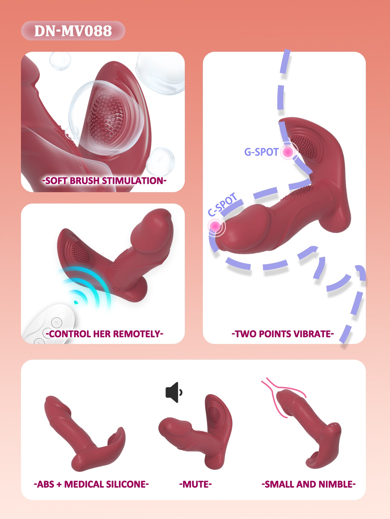 Wave Rotate Wearable Vibrator-Red