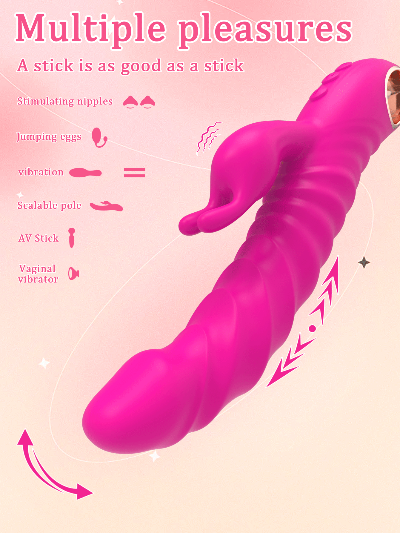 Dreamboat Triple Stimulation Vibrator-Red