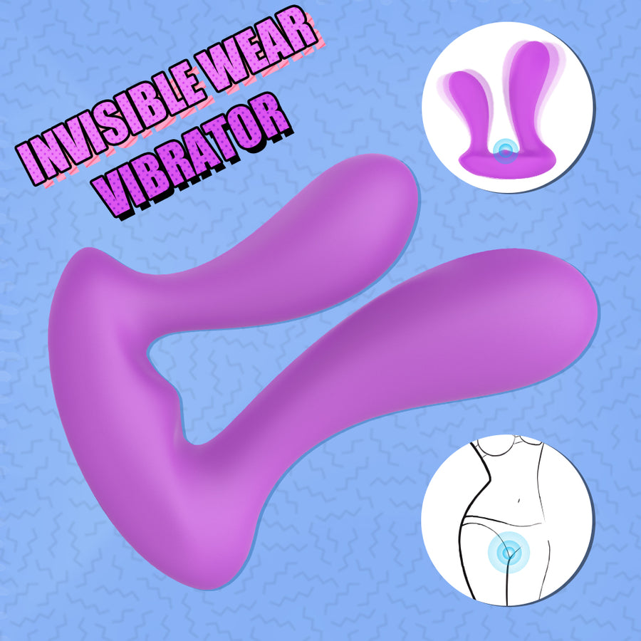 Heart-Rabbit Dual Wearable Vibrator-Purple