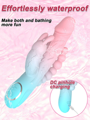 Triple Stimulation Vibrator-Pink Blue