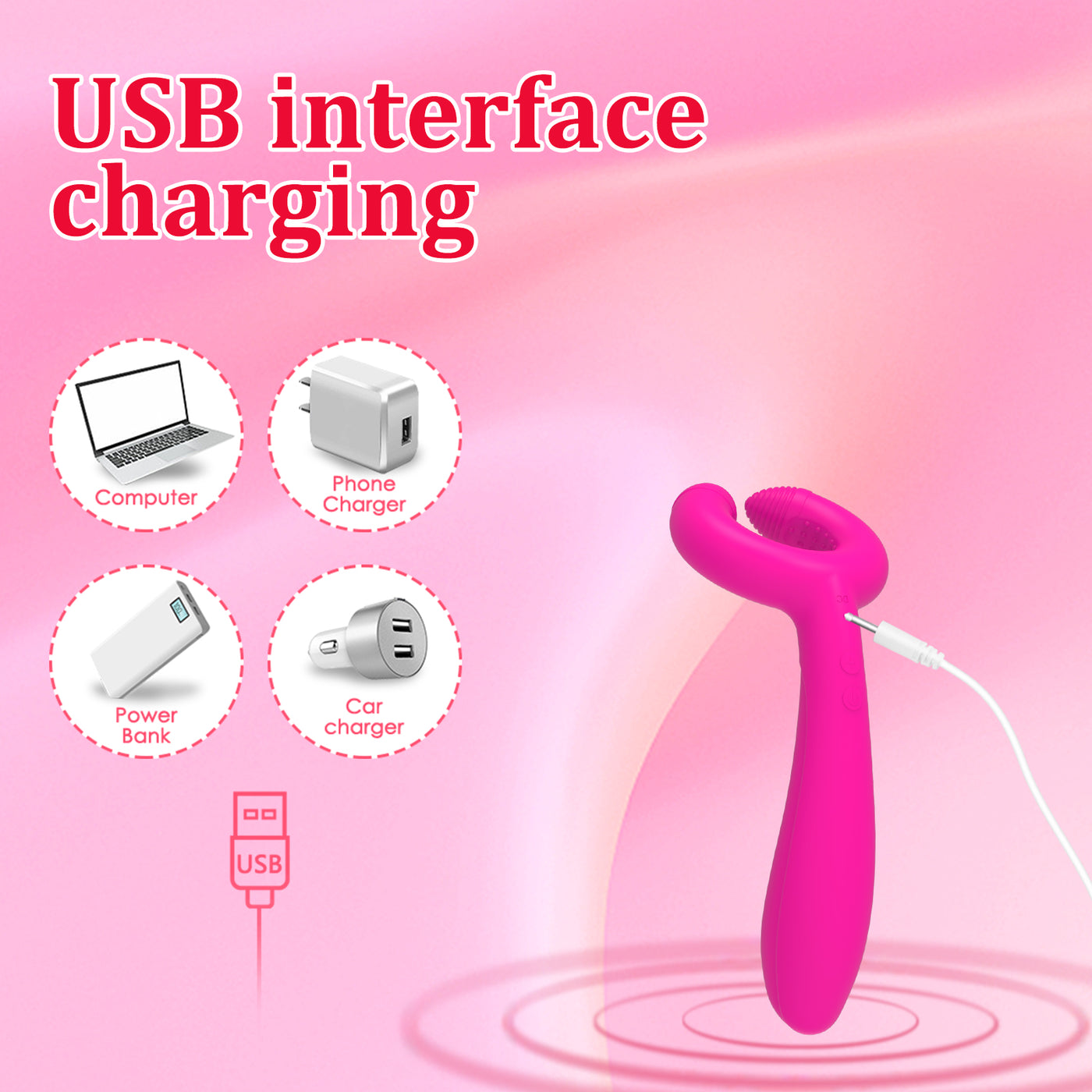 Dual Head Flexible Vibrator-Red