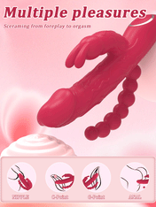 Triple Stimulation Vibrator-Red