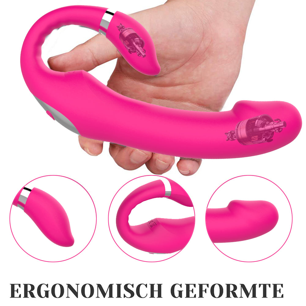 C-shaped Dual-Stimulation Vibrator-Red