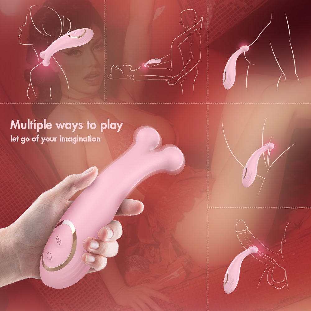 Dual Pulse Wand Massager-Pink