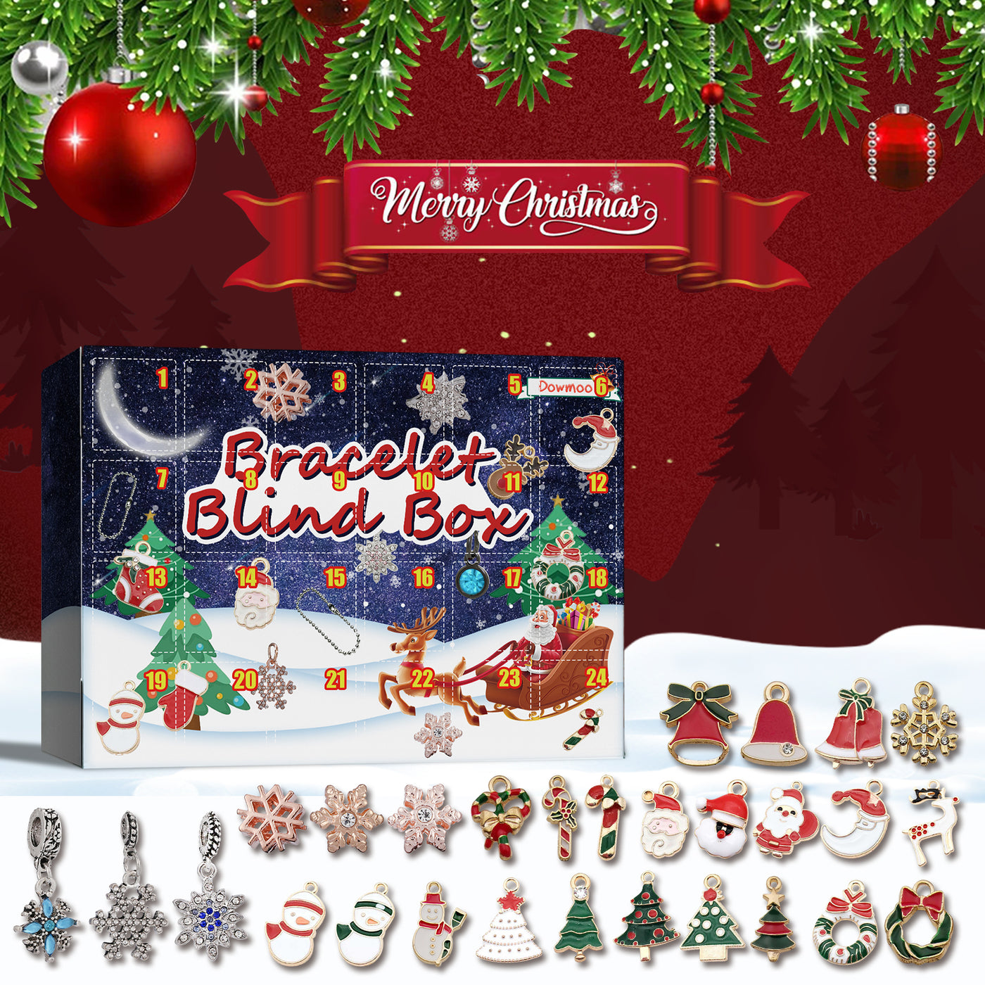 Christmas Advent Calendar DIY Bracelet Mystery Box