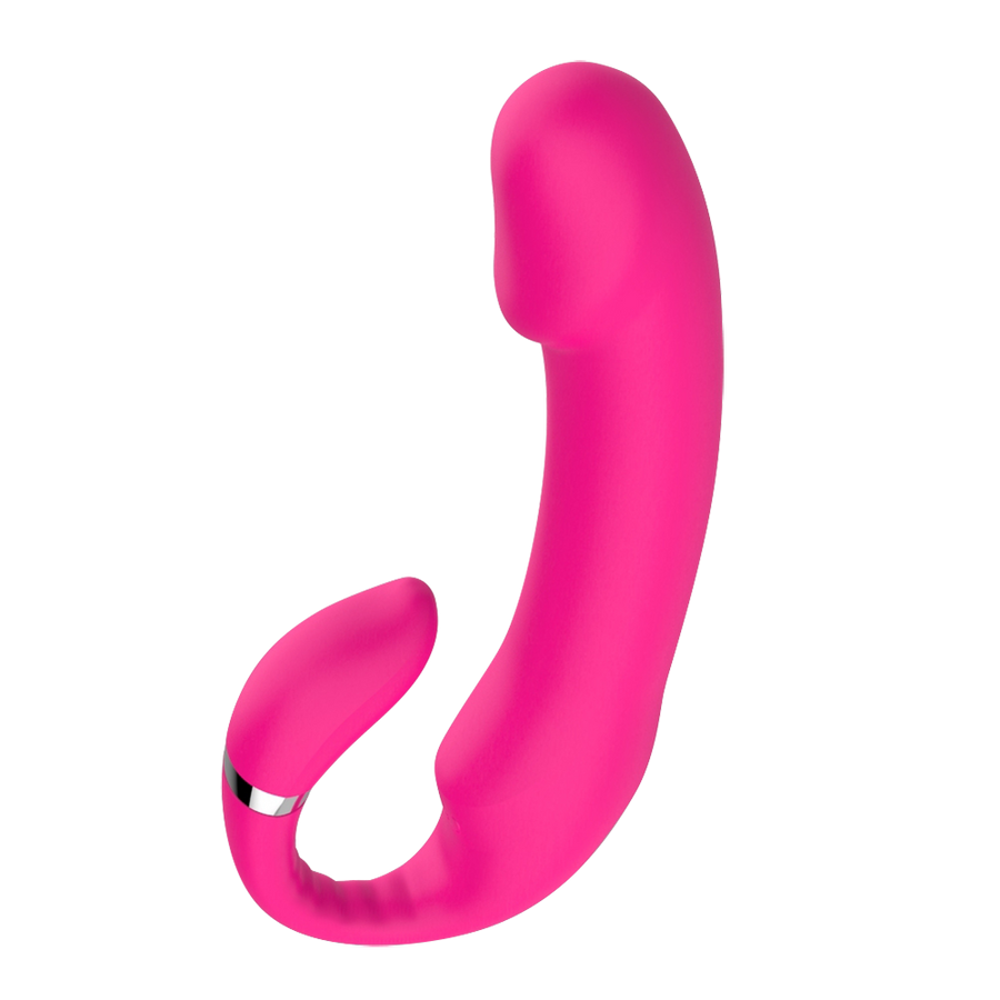 C-shaped Dual-Stimulation Vibrator-Red