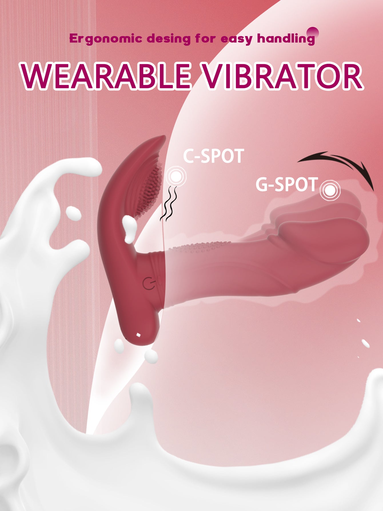 Wave Rotate Wearable Vibrator-Red