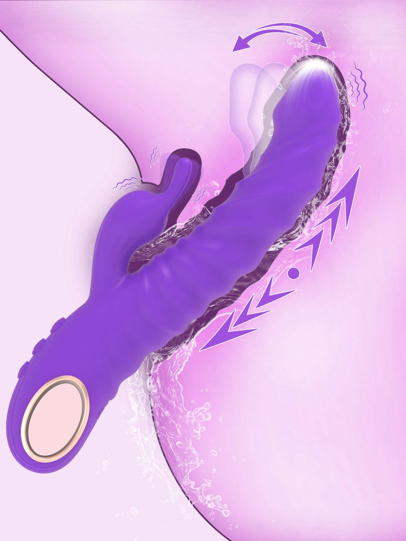 Dreamboat Triple Stimulation Vibrator-Purpel