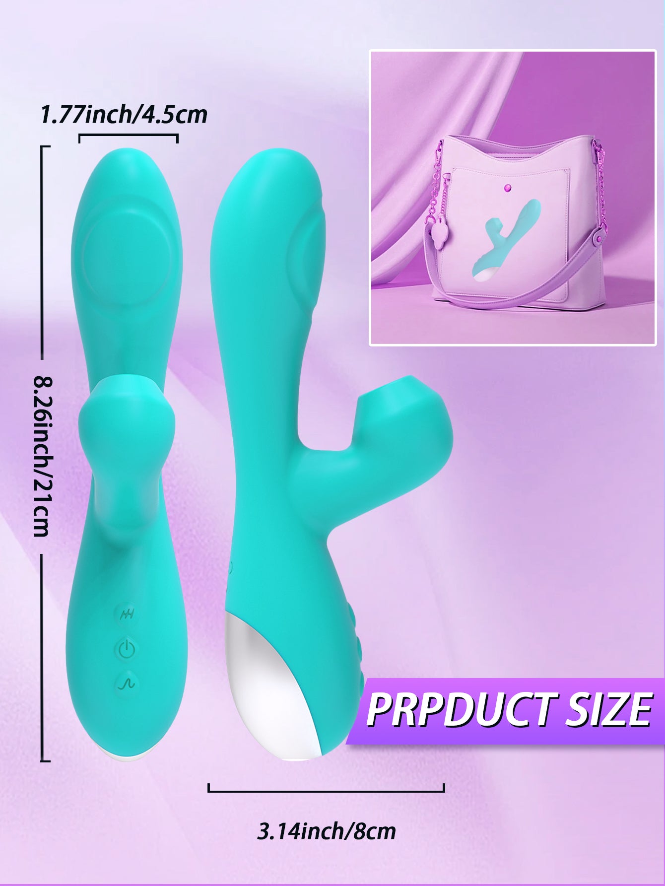 Triple Pleasure Suction Vibrator-Blue