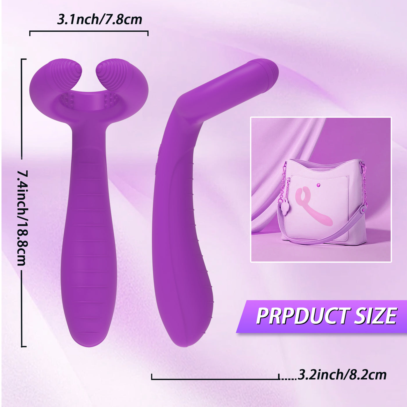 Dual Head Flexible Vibrator-Purple