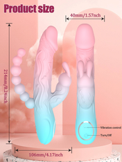 Triple Stimulation Vibrator-Pink Blue