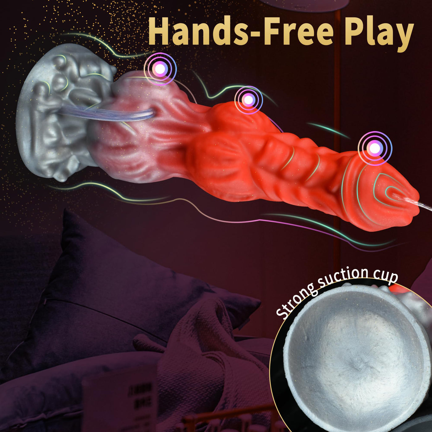 Alien Canine Ejecting Dildo-Red