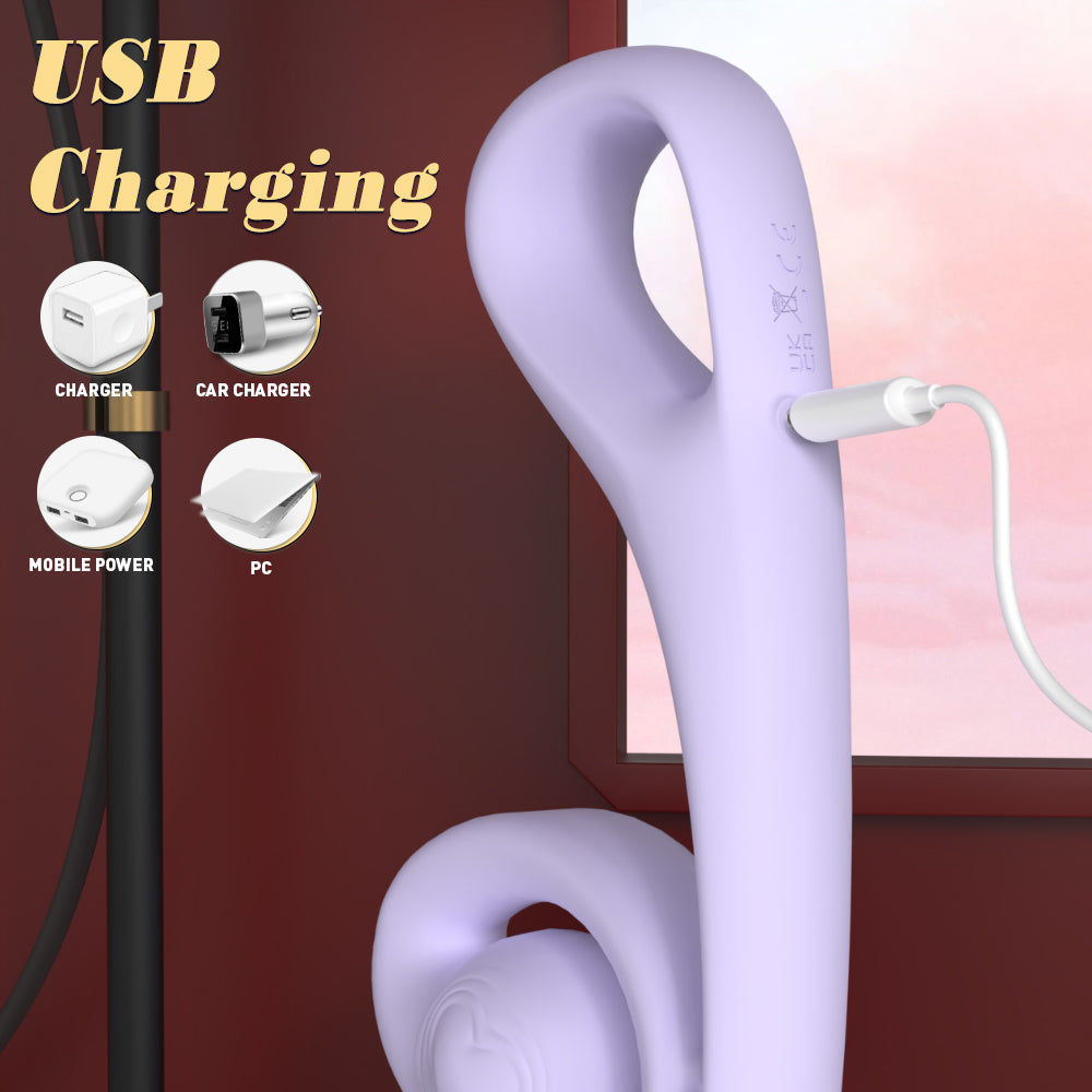 Heart Touch Rabbit Vibrator-Purple