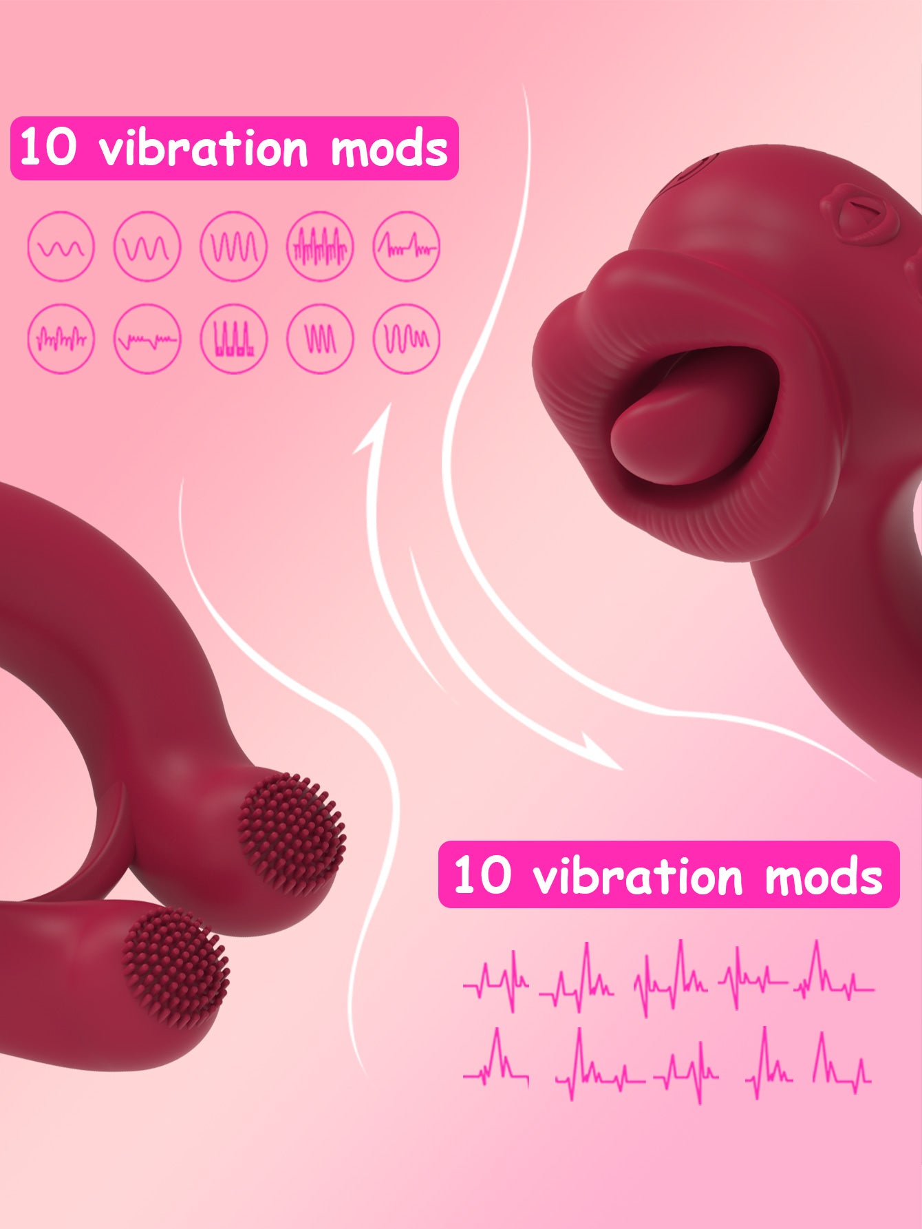 Dual Pleasure Couples Tongue-Licking Ring