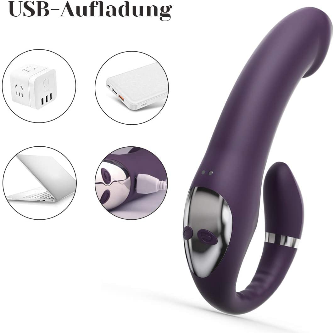 C-shaped Dual-Stimulation Vibrator-Purple