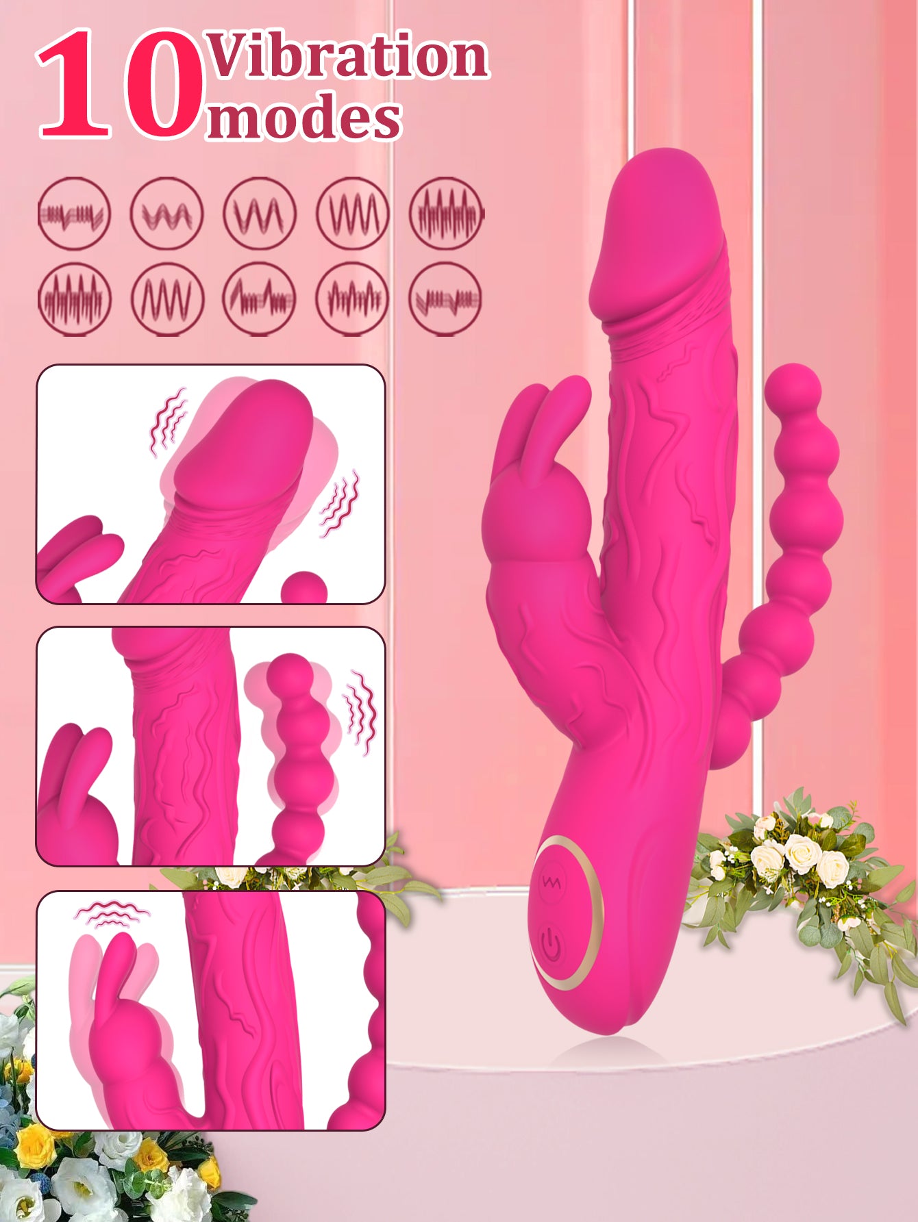 Triple Stimulation Vibrator-Pink