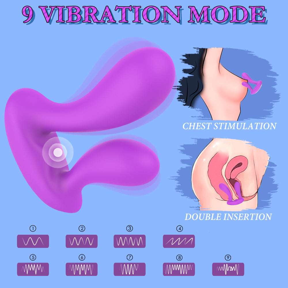 Heart-Rabbit Dual Wearable Vibrator-Purple