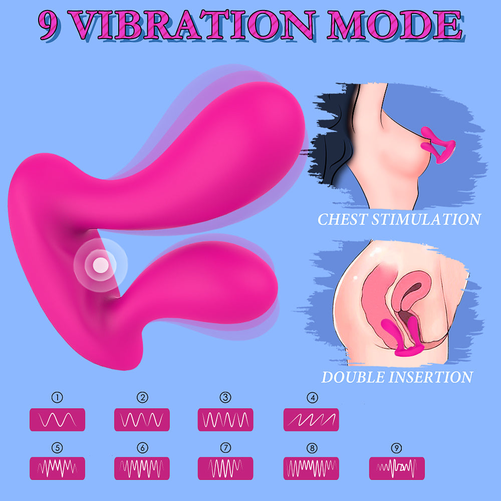 Heart-Rabbit Dual Wearable Vibrator-Red