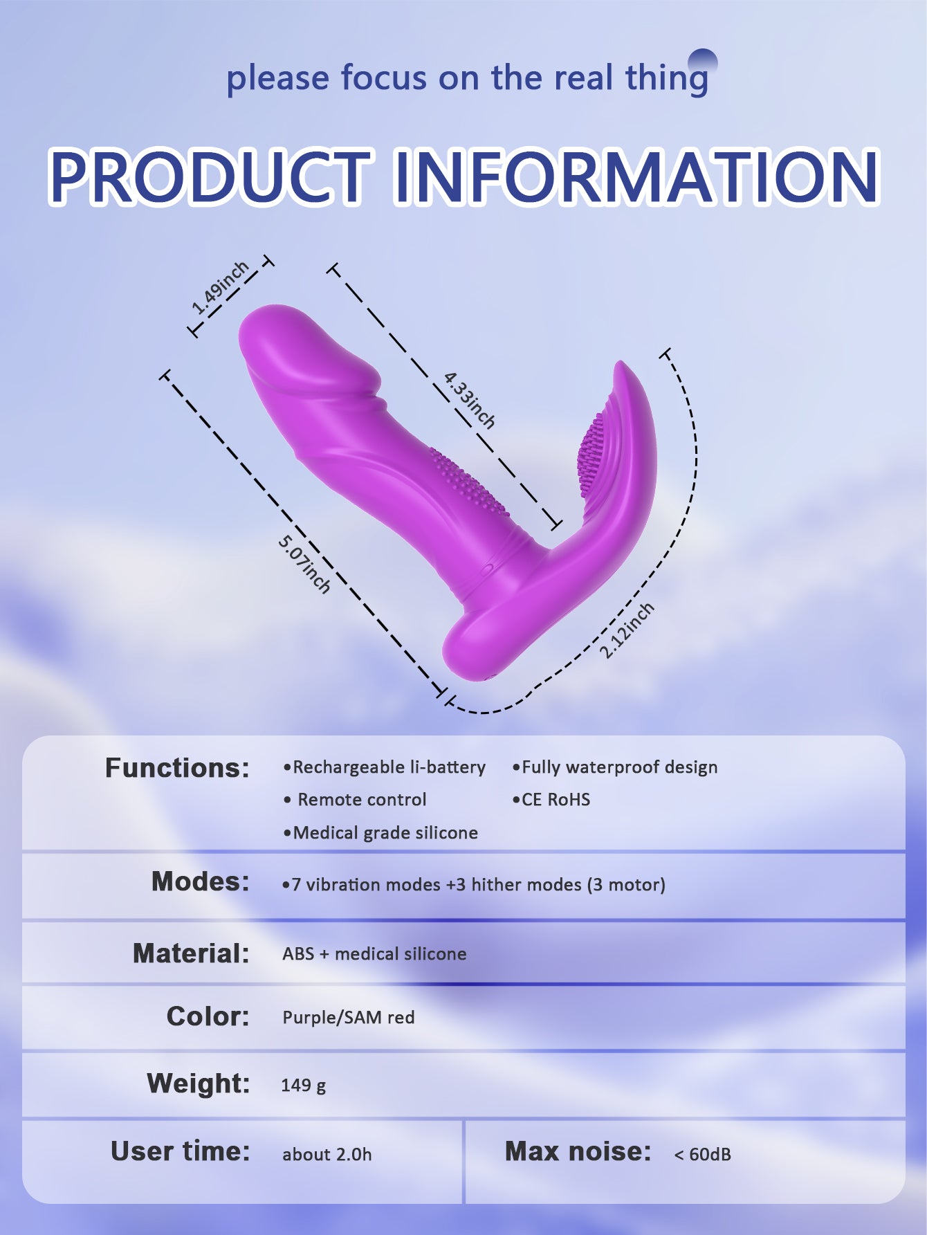 Wave Rotate Wearable Vibrator-Purple