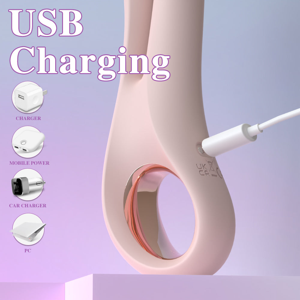 Dual Stimulation Ring Vibrator-Pink