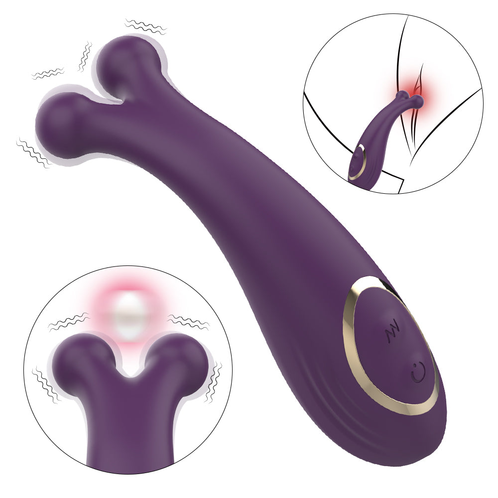 Dual Pulse Wand Massager-Purple