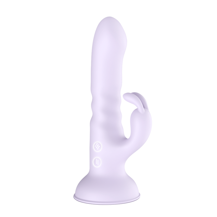 Suction Cup Thruster Rabbit Vibrator-Purple
