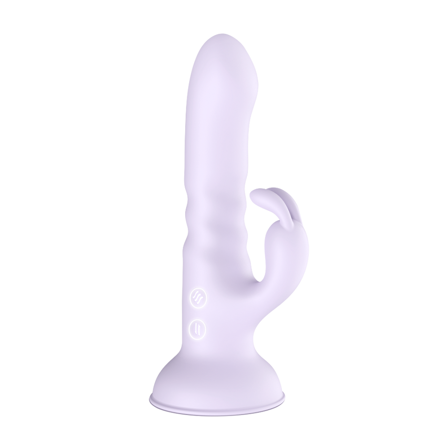Suction Cup Thruster Rabbit Vibrator-Purple